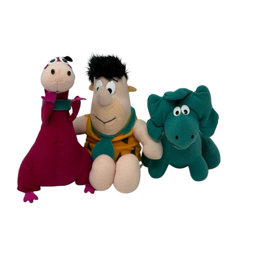 The Flinstones 1987 Vintage Hanna Barbera Productions Lot Of 3 Plushies